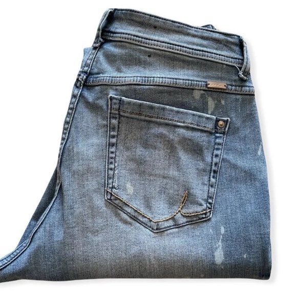 INC Denim Boot Leg Curvy Fit Distressed Blue Early 2000's Y2K Jeans - Picture 5 of 5